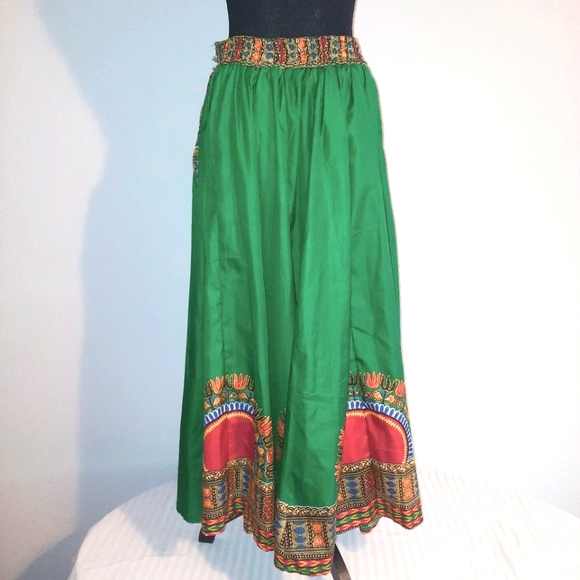 Multicolored Full A-line Long Maxi Skirt - Picture 2 of 12